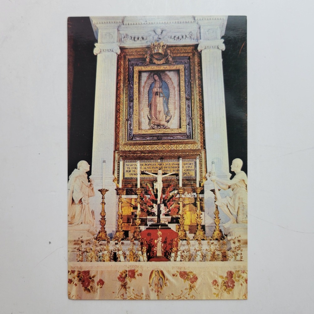 Our Lady of Guadalupe Altar Mayor Basilica Mexico Vintage Religious Postcard